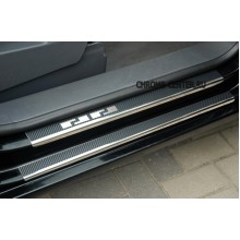 Накладки на пороги 8 шт (carbon) VW JETTA 5 (2005-2010)